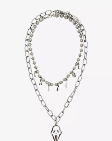 Ghost Face Call Me Chain Necklace Set